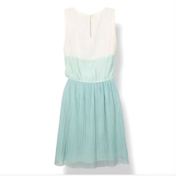 Lush Micro Pleated Tulle Mini Dress in Mint Green/Ivory Size Small - Picture 3 of 8